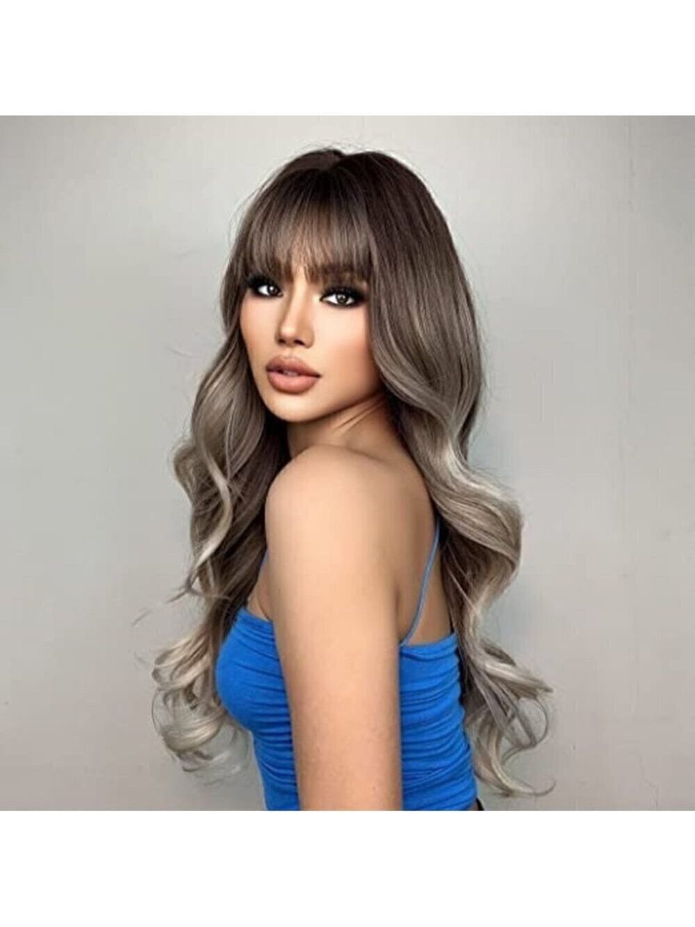 𝅺🆕 Gorgeous Ash Brown to Blonde Ombre Long Wavy Hair Replacement NWT SEXY 😍